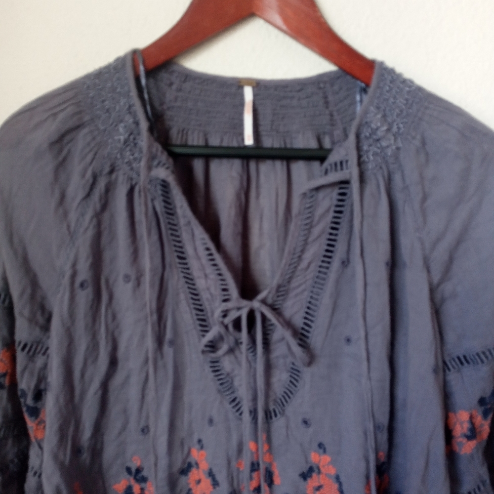 Free People XS You're Mine Peasant Tunic Top - Picture 4 of 11